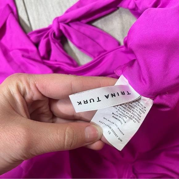 Trina Turk Monaco Ruffle One-Piece Swimsuit Hot Pink 10 - Picture 4 of 6